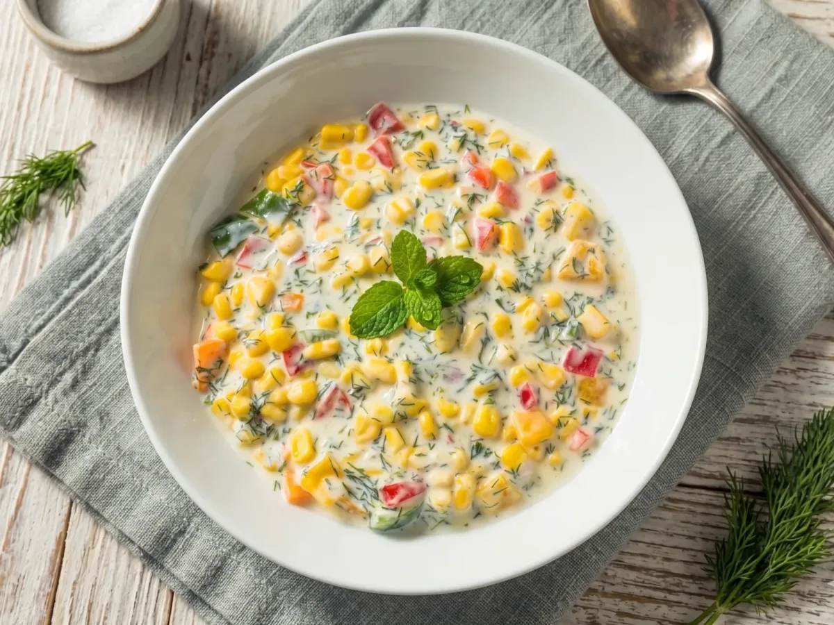 Corn salad dish photo